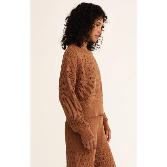 Z Supply Rue Crochet Sweater - Teakwood NWT VARIOUS SIZES - Picture 3 of 6
